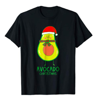 Avogato Vegan Christmas Avocado Cat Xmas Funny Gift T-shirt 