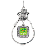 Inspired Silver Vegan Classic Snowman Holiday Decoration Christmas Tree Ornament 