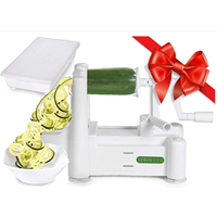 Spiralizer 5-Blade Vegetable Slicer, Strongest-and-Heaviest Duty Spiral Slicer, Best Veggie Pasta Spaghetti Maker for Keto/Paleo/Gluten-Free, Comes with Container & 4 Recipe Ebooks 