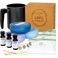 Nature's Blossom Candle Making Kit - DIY Starter Set to Create Premium Large Scented Candles. Included Supplies: Soy Wax, Melting Pitcher, Tin Containers, Wicks, Lemon, Lavender & Chamomile Fragrances 