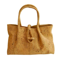 CORX Cork Top Handle Handbag Beja Rustic Zip Closure Eco-Friendly Handmade in Portugal 