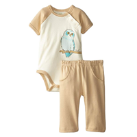 Touched by Nature Organic Bodysuit Pant Set Super Soft Fabric Cute Animal Design Owl Bunny Moose Giraffe 100% Cotton Snap Closure Boy Girl Infant Baby Machine Wash Gentle Skin Sensitive Delicate Comfortable Co-ordinated Gift