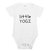 TREELANCE Organic Cotton Baby Infant Bodysuit Short Sleeve Natural Soft Fabric Yogi Girl Boy Onesie Shower Gift Apparel Certified Yoga Ethical Non-toxic Eco-friendly Romper Design Graphic Comfy White Black Gender Neutral One-piece Super Cute Indoor Toddler Summer Spring Fall Cozy House