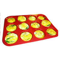 Keliwa 12 Cup Silicone Muffin Mould Fun Versatile Use Over Again Non-stick Dishwasher Microwave Cupcake Baking Pan Blue Green Purple Red Easy Clean Flexible Freezer 