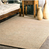 NuLOOM Hand Woven Cotton Area rug Variety Size Soothing Natural Color Casual Solid Beige India Contemporary Stripe Casual Design Affordability