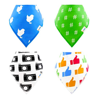 BeAble Kids Organic Cotton Bandana Bibs 4 Pack Baby Infant Toddler Girl Boy Absorbent Polyester Fleece Cute Style Natural Material Fabric Non-toxic Cool Drool Dry High Quality Teething Meal Food Original Design Unique Safety Adjustable Secure Gift Set Shower