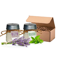 Aira Organic Soy Candle Gift Set Scent Therapeutic Grade Essential Oil Lavender Vanilla Kosher Vegan Mason Jar Hand-poured Wax Paraffin Free Stress Relief Cinnamon Apple Cranberry Winter Hazelnut Pure Vegetable Cotton Wick Scent Light Christmas Hannukah No Mess House Home Wedding Anniversary Meditation