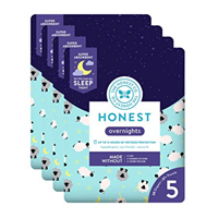 The Honest Company Overnight Diaper Capacity Keep Baby Dry All Night Sleepy Sheep Advanced Leak Protection Secure Fit Soft Comfort Hypoallergenic Sustainable Material Ultra Thin Technology Absorption Performance Prevent Leakage