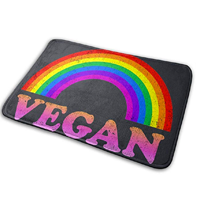 Taichu Vegan Rainbow Door Mat Bright Bold Statement Cover Rug Curable Outdoor Indoor Front Entrance Floor Bathroom Kitchen Décor Rug Student House Home Warming Gift Anti-slip Soft Comfortable Memory Foam