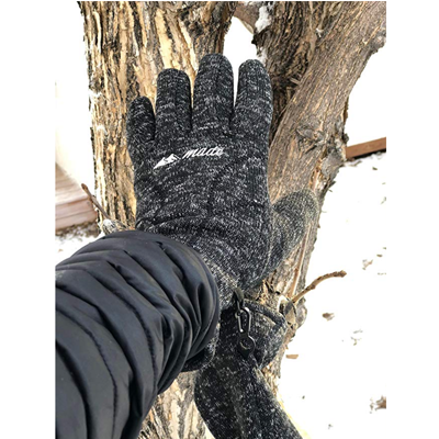 MOUNTAIN MADE EXCLUSIVE Cold Weather Knit Gloves. Please use our GLOVE SIZING CHART in the pictures. 100% Polyester ✅ Extreme COMFORTABILITY and WARMTH for the cold and winter seasons. 100% Polyester ✅ PREMIUM QUALITY & CRAFTSMANSHIP. The PERFECT go anywhere glove for outdoor adventuring, running, walking, hiking, exploring, driving and more. Maximum strength, durability and dexterity. Built in clip to keep the gloves together when not in use. 