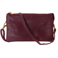 Humble Chic NY Small Vegan Faux Leather Crossbody Bag Purse Lipstick Credit Card Subway Pass Clutch Adjustable Shoulder Wrist Strap Solid Color High Quality Elegant Style Pocket Interior Birthday Gift Christmas Hannukah Lightweight Soft Synthetic Material