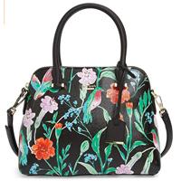 Kate Spade New York Bag Designer Look Cameron Street Maise Print Glazed Faux Leather Trim Zip Closure Brand Name Handle Drop Adjustable Removable Strap Interior Pocket Custom Woven Lining Gift Special Girlfriend Wife Partner Mother Birthday Occasion Wedding Party 