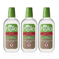 Hello Oral Care Fluoride Free Kid Mouth Rinse Pack Natural Watermelon Flavor Soothing Aloe Mouthwash Organic Friendly Child Clean Freshen Taste Delicious No Artificial Alcohol Sweetener Dye Sulfate Vegan