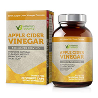 Vitamin Bounty Organic Apple Cider Vinegar Capsule Support Weight Loss Help Cleanse Body Detox Impurities Diet Ketogenic Paleo Healthy Digestive System Intestine Blood Sugar