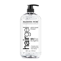 Majestic Pure Hair Gel Organic Aloe Vera Witch Hazel Strong Hold Ingredients No Harmful Flexible Hold Quick Dry Non-sticky Smooth Soft 
