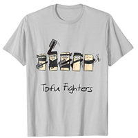 Tofu Fighters Funny T-shirt Shirt Vegan Vegetarian Diet Comic Joke Funny Solid Colors Cotton Polyester Gift Birthday Summer Spring Fall Casual Leisure Holiday Classic Fit Present Hand Drawn Design Lightweight
