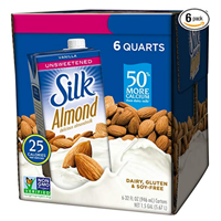 Silk Pure Original Almond Milk – Pack of 6 Low in calories and an excellent source of vitamins and minerals.  Delicious on cereal, part of a recipe or served straight up in a glass. Non-dairy, vegan, milk alternative