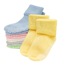 Mossio Anti-slip Anti-skid Cotton Socks 6 Pack Baby Infant Thick Unisex Grip Nylon Spandex Classic Cuff Design Ankle Soft Comfortable Stretchy Breathable Fun Bright Colors