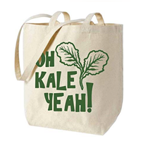 Bad Pickle Oh Kale Yeah Tote Bag Funny Vegan Reusable Shopping Dump Plastic Gift Health Chef Cook Food Pun Joke Cotton Canvas Sustainable Eco-friendly 