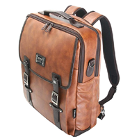 Leftfield Synthetic Leather Laptop Backpack Classic Satchel Look Messenger Tote Men Women College School Work Office Travel Commute High Quality Padded Main Compartment Snap Pocket Smart Phone Storage Adjustable Strap Lightweight Shoulder Cross Belt