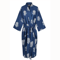 sleepwear Cotton Kimono Robe Women’s Bathrobe 100% Light Organic Cotton Hand-printed Single Size Dressing Gown Lightweight Yukata Imported Tie Closure Beautifully Light and Comfortable Dressing Gown Great for Sensitive Skin Made from 100% Organic Cotton Can be Used as a Bathrobe or Casual Garment Unique Colorful Bold Hand-printed Design Trackable Shipping Idea Thoughtful Gift
