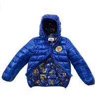 The Arctic Squad Toddler Winter Padded Jacket Super Warm Vegan Puffer Kid Authentic Licensed Product Dark Blue 100% Polyester Boy Ultralight Quick Dry Lightweight Quality Durability Comfort Hood Pockets Windproof Shell Warm Activities Convenient Run Play Compact Packable Fall Spring Casual School Daily Wear Travelling Outdoor