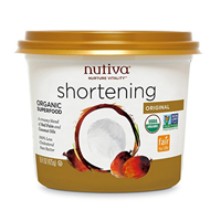 Nutiva Organic Certified Red Palm Coconut Shortening Golden Color Nutrient Rich Non-GMO Non-hydrogenated Naturally Extracted Dense Rich Source Healthy Fat Anti-oxidant Beta-carotene Vitamin Whole Food Diet Baking Kitchen Pastries Family Farm Responsible Harvest Orangutan Friendly No Deforestation Recyclable Container