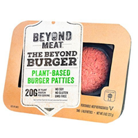 The Beyond Burger Meat Plant-based Burger Patties No Soy Gluten Non GMO Plant Protein Two ¼ Pound Cooks Looks Satisfies Meat Beef