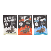 Louisville Vegan Jerky Flavor Variety Sampler Pack Favorite Company Protein Bourbon Smoked Black Pepper Perfect Pepperoni Smoked Spicy Chipotle Low Fat Free Gluten Cholesterol Trans-fat Organic Local Snack Women Health Tamari Maple Soy Kentucky Artisan