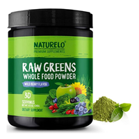 Naturelo Raw Green Superfood Whole Food Powder Boost Energy Enhance Health Vegan Smoothie Detox Organic Spirulina Wheat Grass Vitamins Fruit Vegetable Powerful Benefit Drink Alfalfa Plant Extract Meal Replacement Delicious