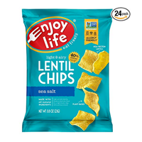 Enjoy Life Lentil Chips Pack Light Airy Snack Crunch Soy Nut Gluten Dairy Free Non GMO Sea Salt Halal Allergy High Protein Flour