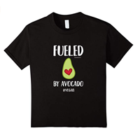 Vegandocks Cute Avocado T-shirt Kid Vegan Vegetarian Solid Color Cotton Polyester Funny Gift Birthday Party Summer Spring Fall Message Classic Fit Healthy Fitness Lifestyle