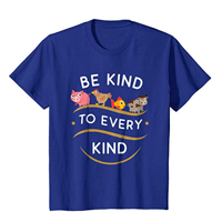 Vegetarian Vegan Shirts Apparel T-shirt Tee Cute Design Message Comic Novelty Be Kind to Every Kind Polyester Cotton Animal Cruelty Lightweight Classic Fit Gift Birthday Leisure Casual Summer Spring Fall
