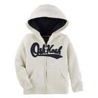 Osh Kosh ByGosh Full Zip Logo Hoodie Lined Zipper Warm Practical Brand Spring Fall Winter Play Active Indoor Outdoor Weekend Holiday Leisure Sports Casual Applique Pocket Boy Girl Youth Teenager