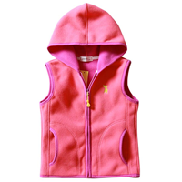 Zeta Dikes Fleece Waistcoat Sleeveless Hooded Body Warmer Practical Versatile Soft Polar Winter Fall Spring Summer Holiday Outdoor Indoor Zipper Cute Embroidered Dog Pattern Pocket Warm Convenient Color Two Quality Daughter Girl Boy Son Toddler School Playground