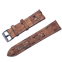 Grumbles Stuff Cork Replacement Watch Band Strap Funky Vegan Leather Alternative Brown Environment Eco-friendly Sustainable Water Sweat Fade Resistant Practical
