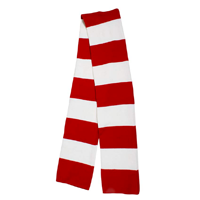 Simplicity Long Warm Stripe Scarf Bold Red White Simple Statement Winter Fall Spring Cold Weather Gift Acrylic Ultra Soft Insulating Fleece Multiple Combination Christmas Hannukah Teenager Man Woman Snow Weather