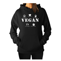 sweater YM Wear Organic Vegan Hoodie Sweatshirt Hooded Compassion Animals People Healthy Cosy Pocket Comfy Comfortable Leisure Casual Cotton Polyester Evening Daytime
