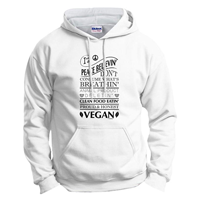 sweater ThisWear Vegan Peace Poem Hoodie Sweatshirt Pure Simple White Believing Clean Eating Gift Birthday Cotton Christmas Hannukah Holiday Super Comfy Comfortable Double Lined Hood Eco-friendly Ink Durability Authentic
