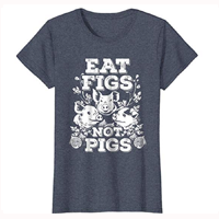 top tee tshirt t-shirt shirt blouse Funny Cute Vegan Tee Shirt Eat Figs Not Pigs Cotton Colors Polyester Comfort Lightweight Classic Fit Retro Crush Retro Professionally Designed Soft