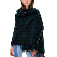 Urban CoCo Paid Tartan Winter Scarf Blanket Shawl Celtic Comfort Soft Check Wrap Knit Cape Tassel Classic Pattern Fashion Casual Formal Fall Spring Warm Indoor Outdoor Reversible Comfortable Trimmed Day Evening Gift Family Friend Birthday Christmas Hannuakah